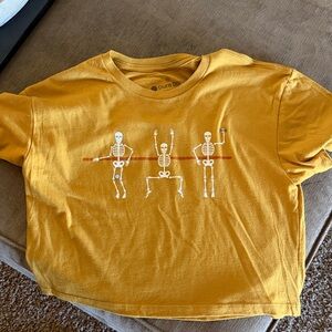 Skeleton PB Gold Graphic Tee with Skeleton Design